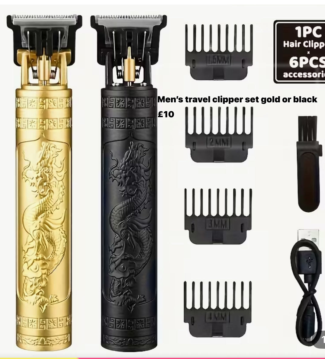 Men’s Travel Hair clippers 4 Attachments.