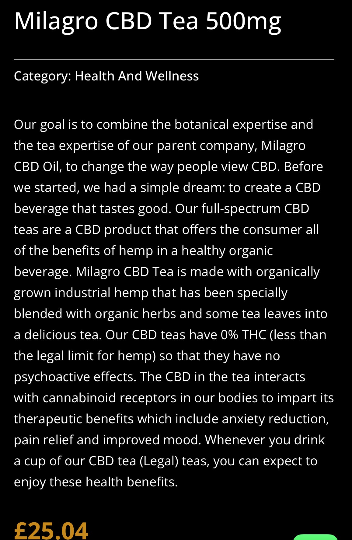 Milagro CBD Tea