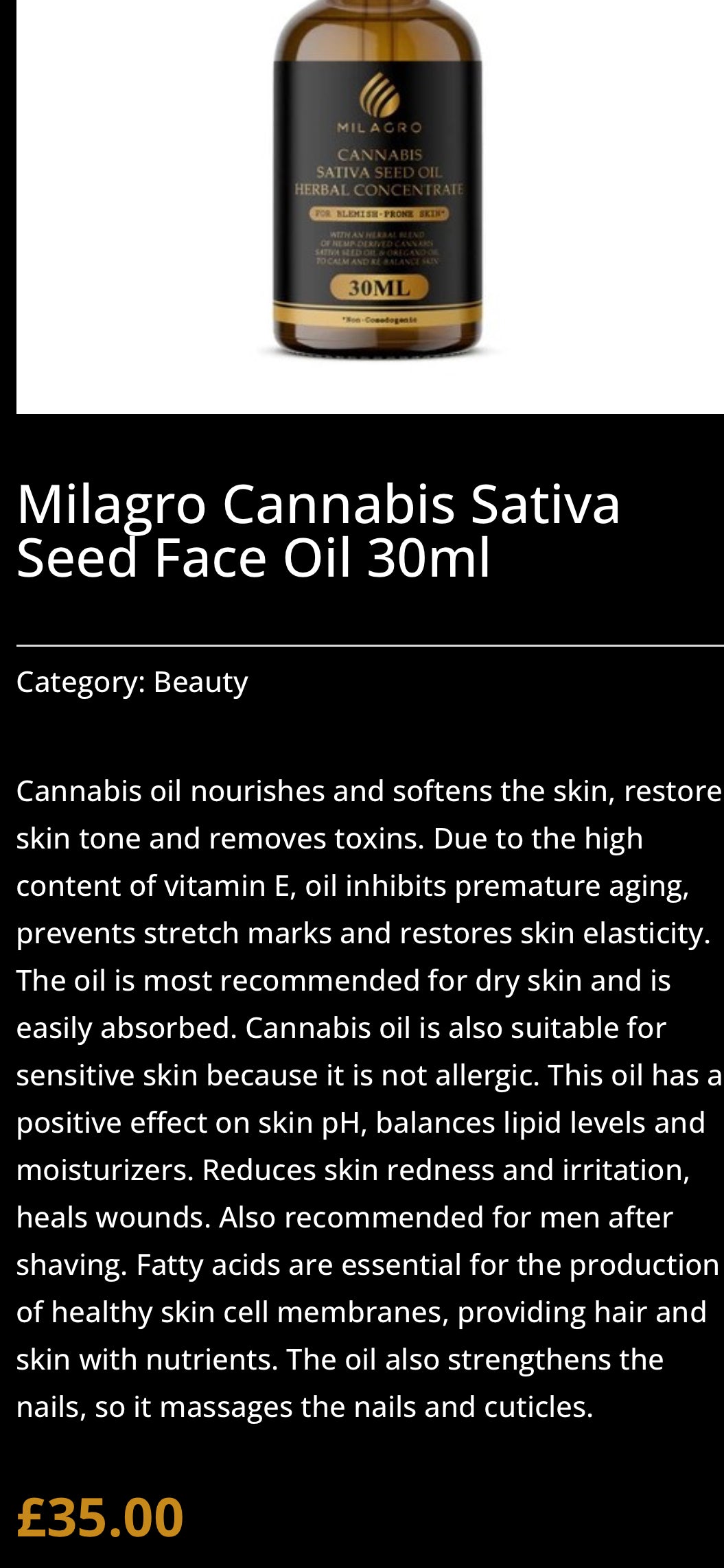 CBD Face Oil Herbal Concentrate